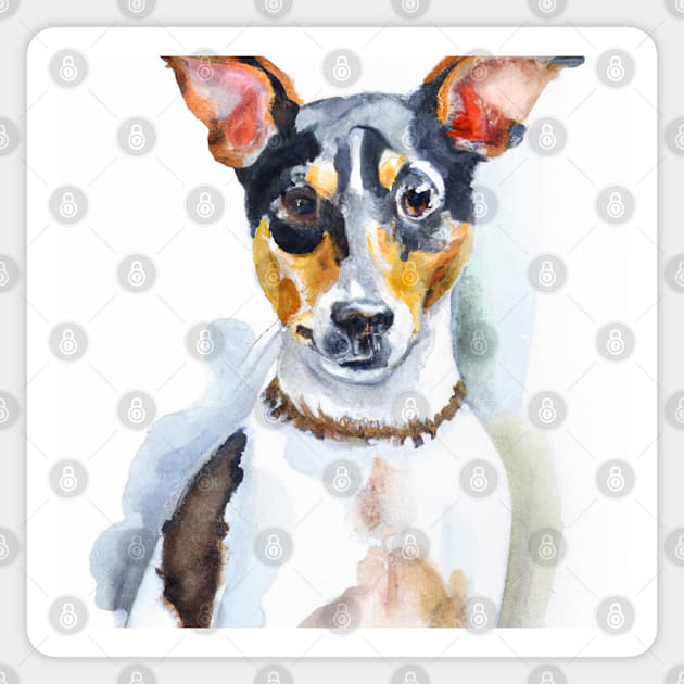 Rat Terrier Watercolor - Dog Lovers Sticker by Edd Paint Something